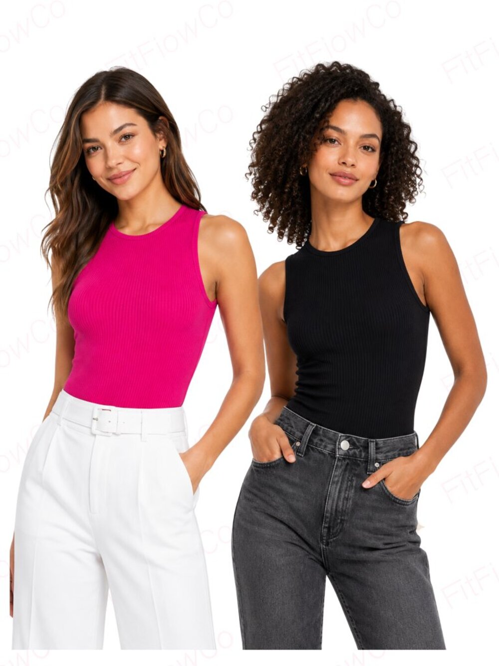 Express Bodysuit 2-Pack Size S Black Pink Seamless Ribbed NWT